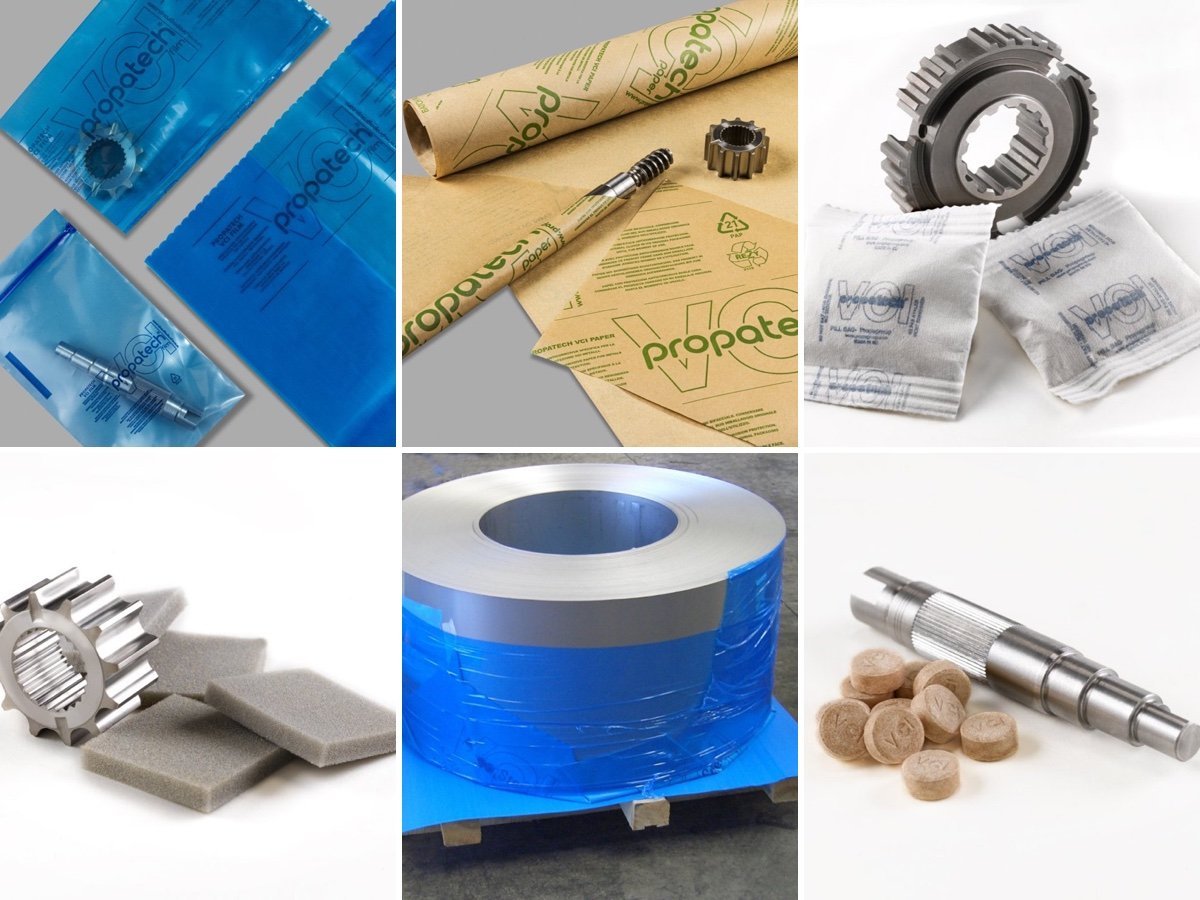 VCI film bags, VCI paper, foam and emitters